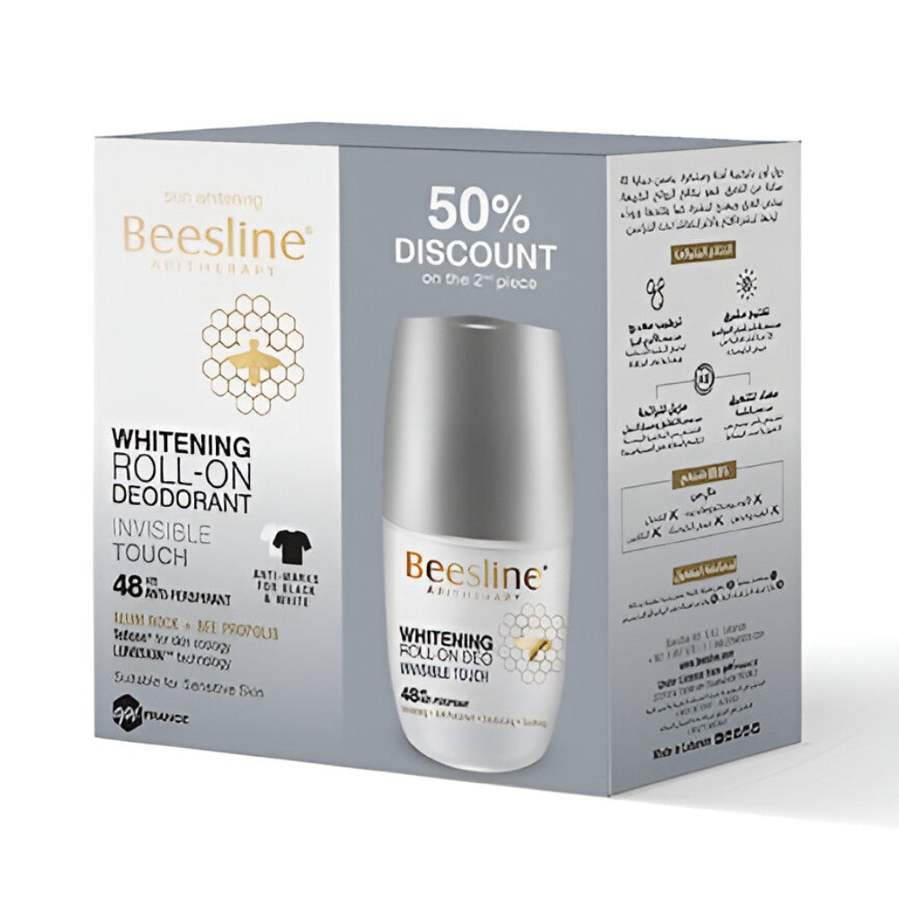 Beesline Deodorant Roll On 50ml Whitening Invisible Touch 1+50% OFF On 2Pc