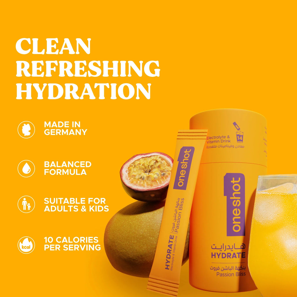 أونشوت هايدرات - مشروب إلكتروليت - باشن بليس (14 عصا)
