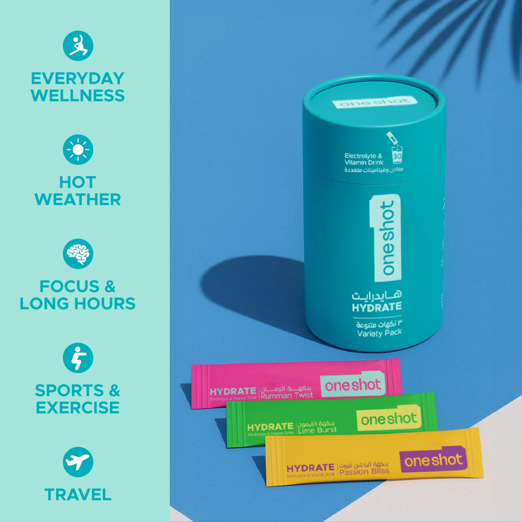 أونشوت هايدرات - مشروب إلكتروليت - عبوة متنوعة (30 عصا)