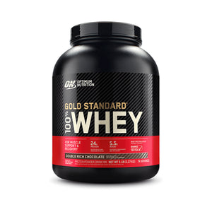 Optimum Nutrition Gold Standard 100% Whey Protein Powder - 24g Protein - Double Chocolate 5 LB - 74 servings