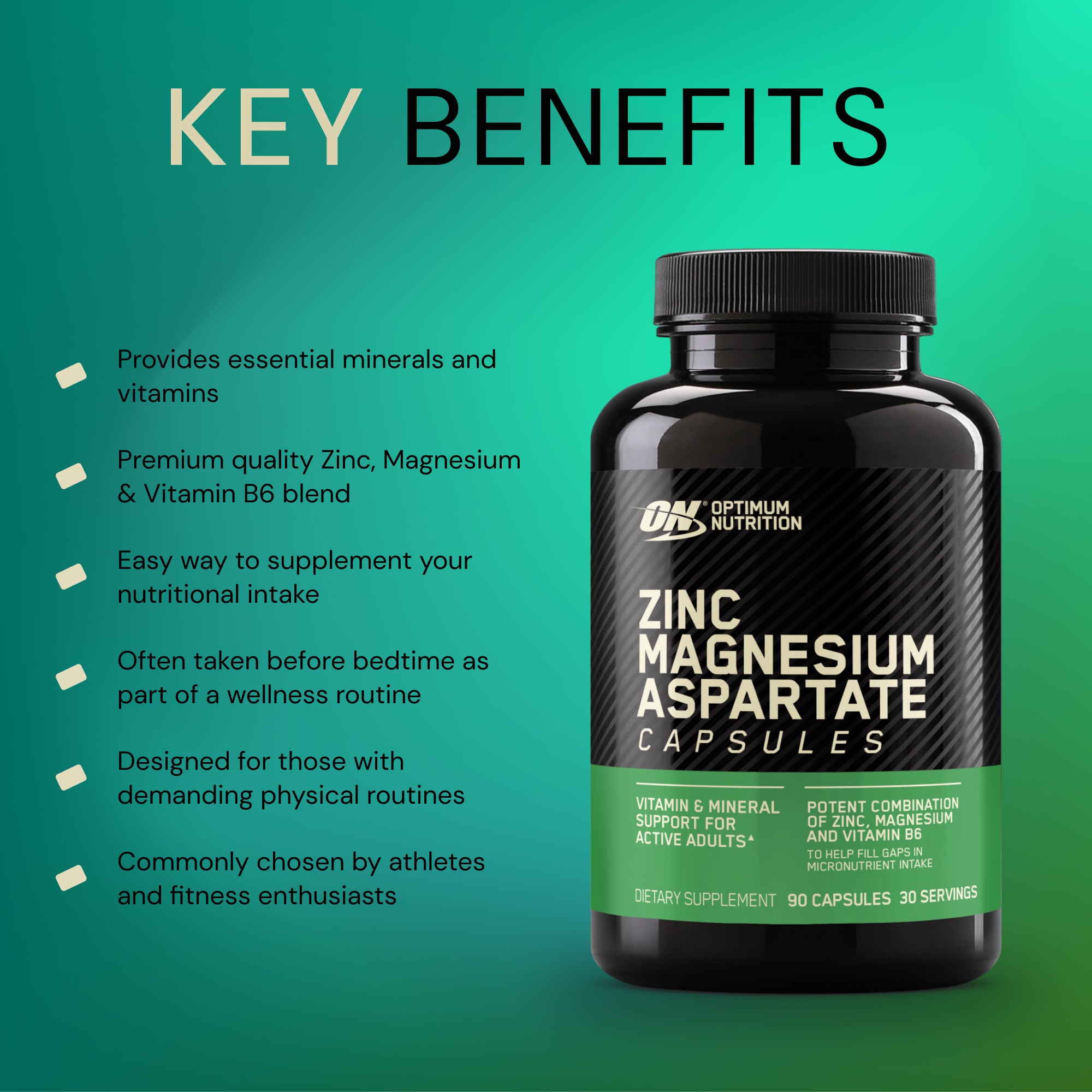 Optimum Nutrition ZMA - Zinc, Magnesium & Vitamin B6 - Tablets