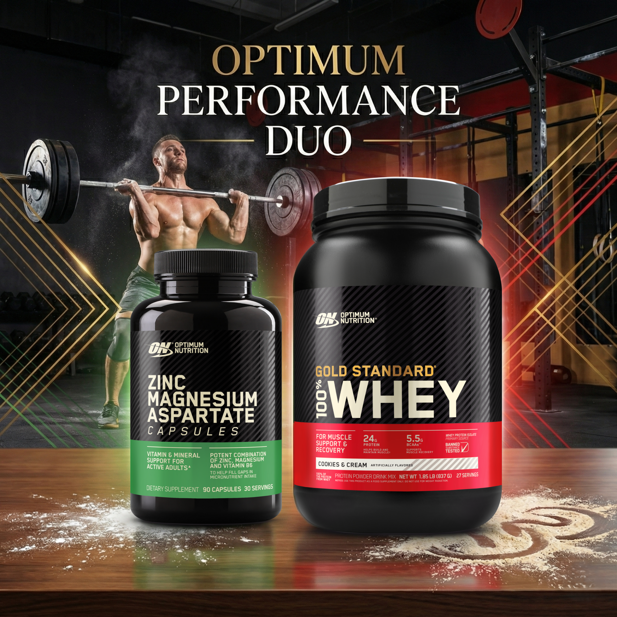 بروتين واي جولد ستاندرد 100% من أوبتيموم نيوتريشن بنكهة الكوكيز والكريم