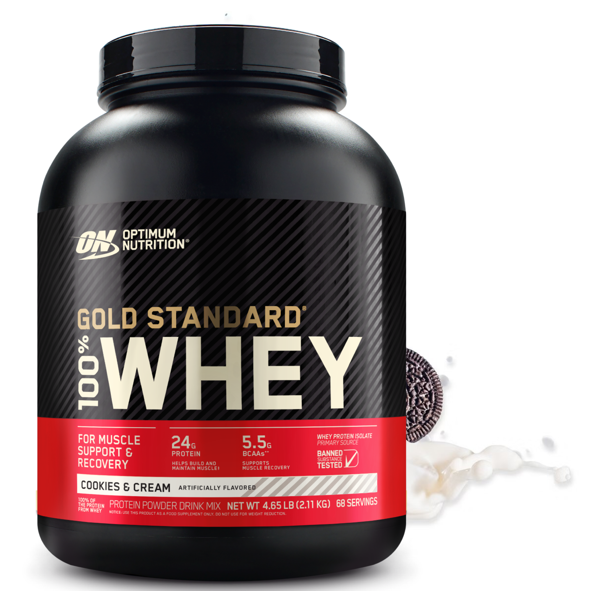 بروتين واي جولد ستاندرد 100% من أوبتيموم نيوتريشن بنكهة الكوكيز والكريم