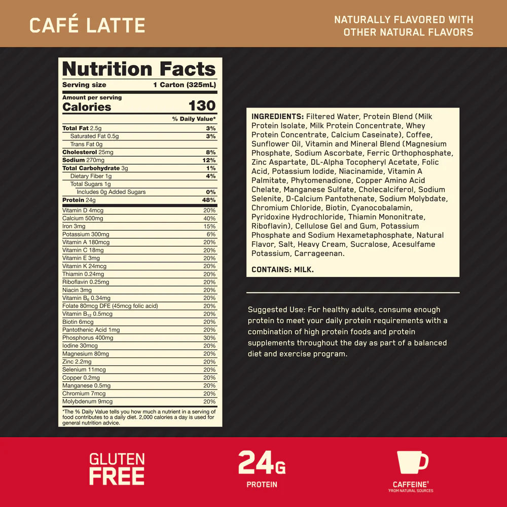 Optimum Nutrition Gold Standard Ready to Drink Protein Shake - 24g Protein