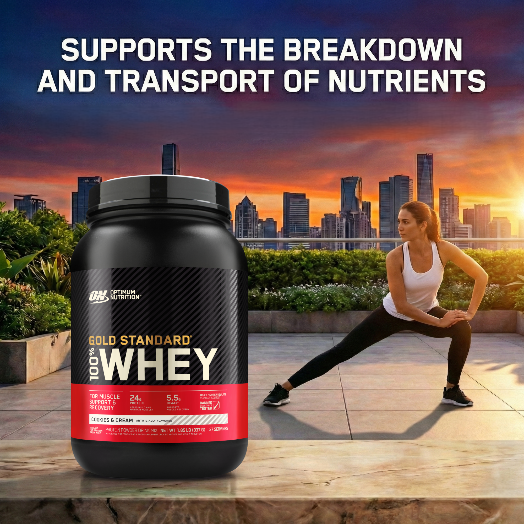 أوبتيموم نيوتريشن جولد ستاندرد® 100% واي - ٥ ارطال