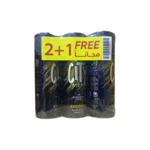 City men deodorant spray 150ml exciting 2+1 free