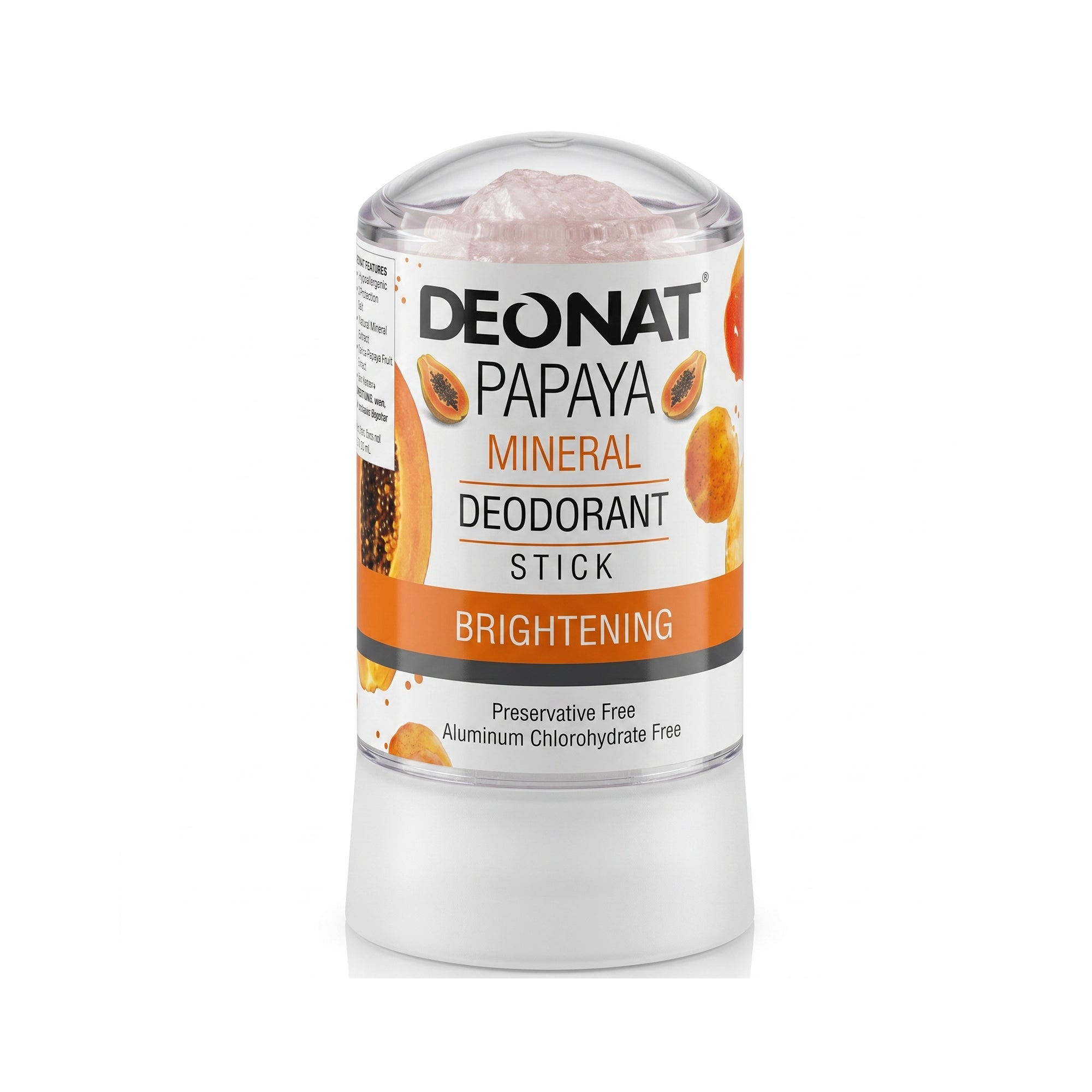 Deonat Papaya Mineral Deodorant Stick 60g – Natural Dry Protection