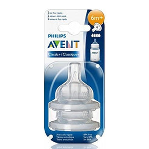 Philips-Avent-Nipple-Classic-2pc-Scf634/27-+6-Months-4-Holes-