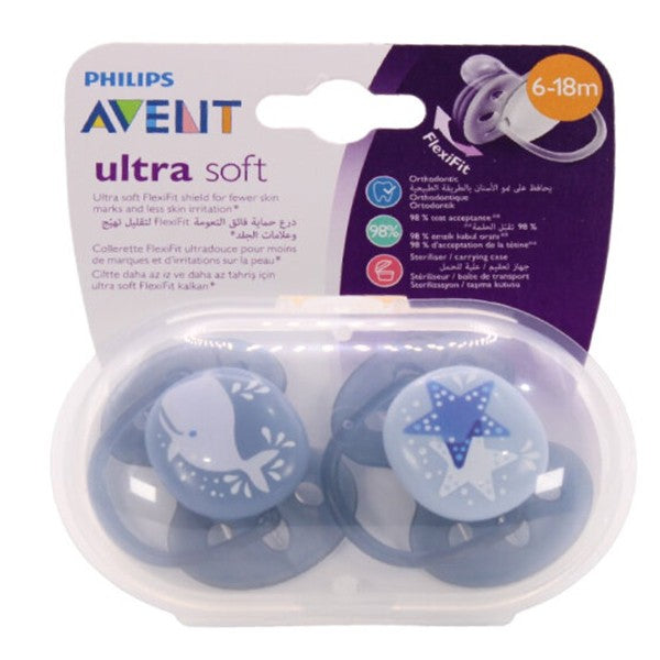 Philips-Avent-Baby-Pacifier-2pc-SCF223/03-Soft-From-6-18-Months-