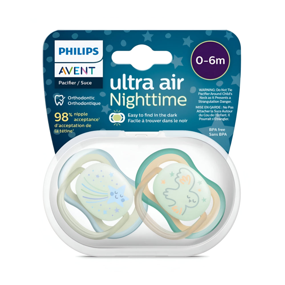 Philips-Avent-Baby-Pacifier-Ultra-Air-2pc-SCF376/18-Blue-0-6-Months-Night-