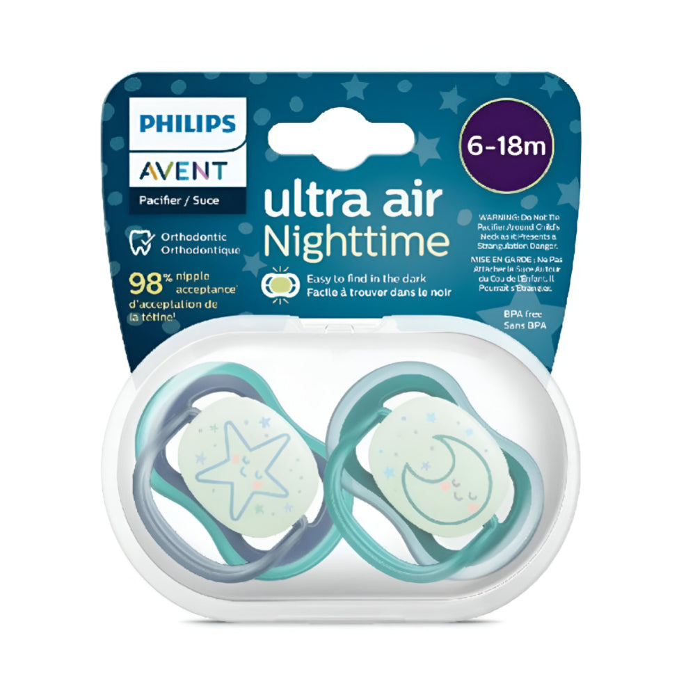 Philips-Avent-Baby-Pacifier-Ultra-Air-2pc-SCF376/13-Blue-6-18-Months-Night-