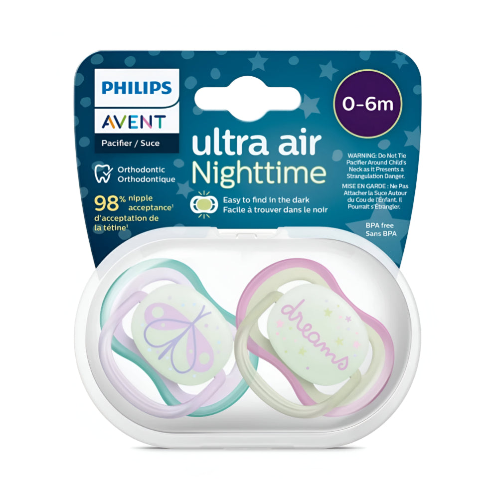 Philips-Avent-Baby-Pacifier-Ultra-Air-2pc-SCF376/19-Pink-0-6-Months-Night-