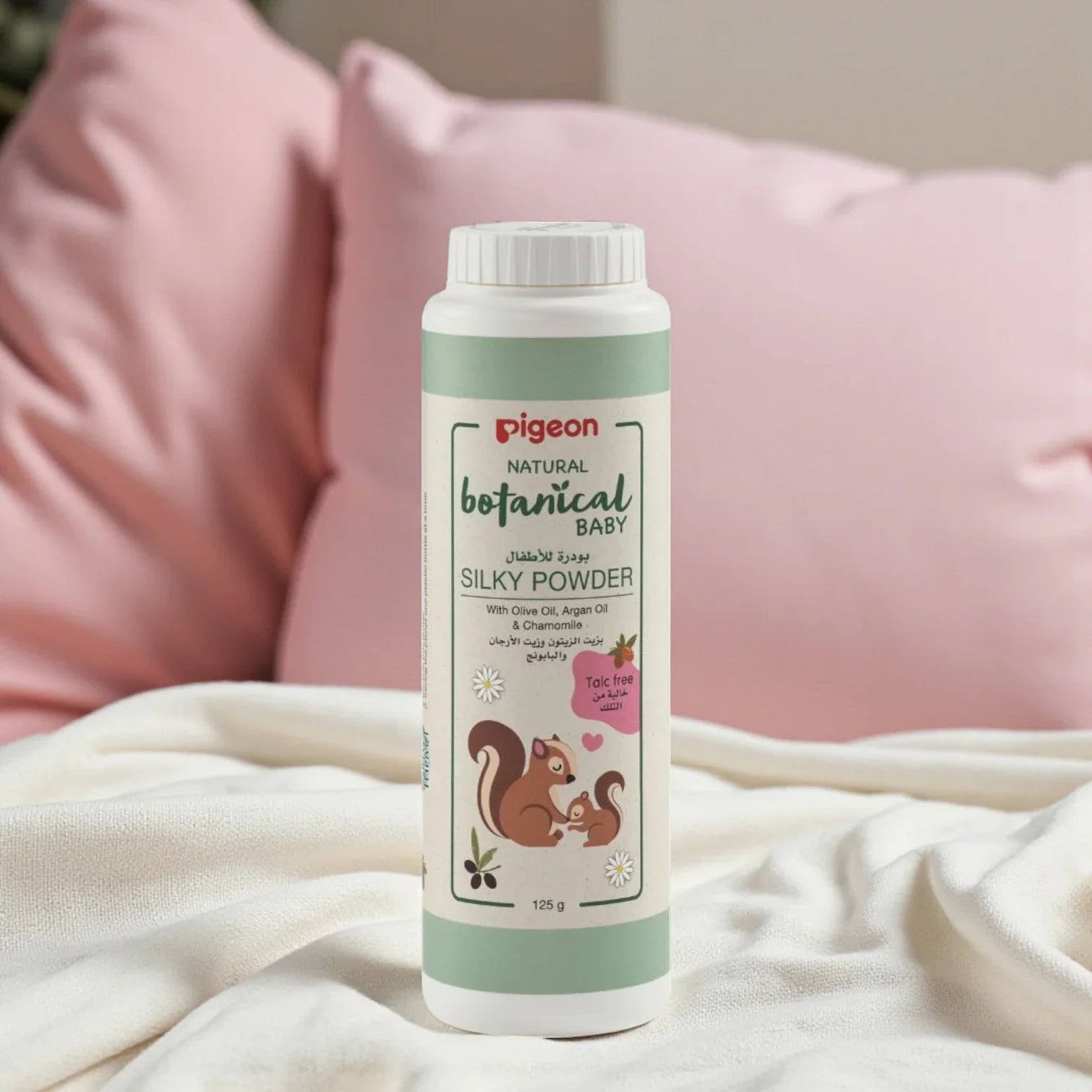 بودرة جسم للأطفال من بيجون بزيت الزيتون وزيت الأرغان والبابونج – 150 غرام