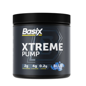 Basix Xtreme Pump Pre-Workout Supplement - Blue Razz Rush 330g