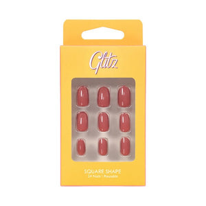 Glitz Nails 18 Oval Shape Maroon