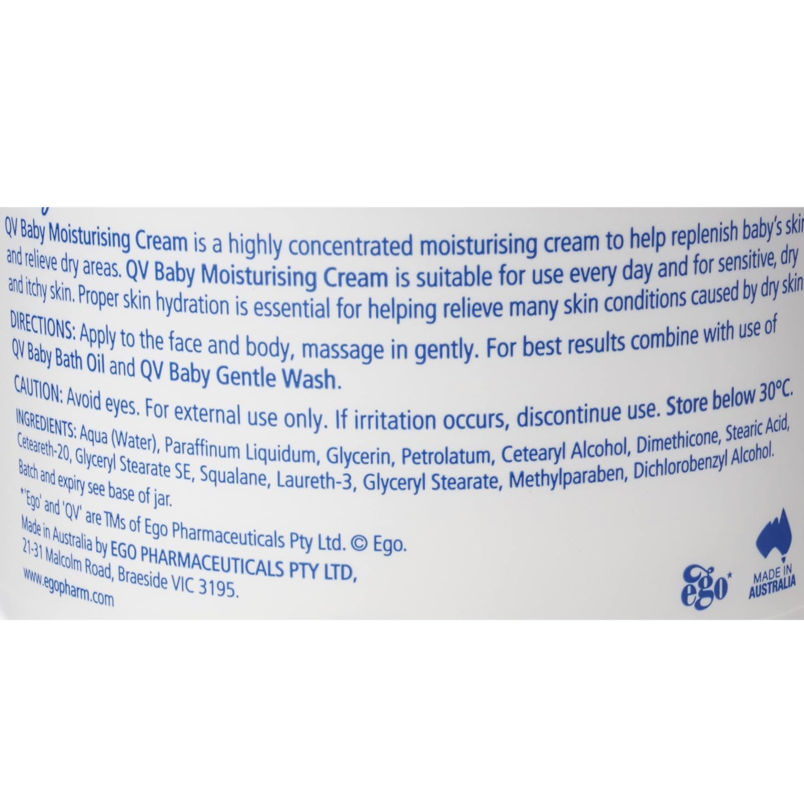 كريم ترطيب QV للأطفال 250 جرام