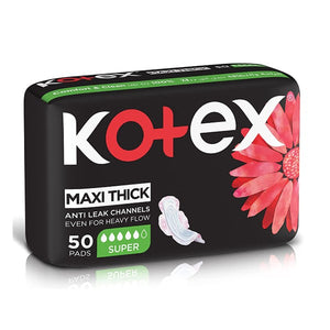 فوط Kotex 50 فوطة Maxi Thik Super مع أجنحة