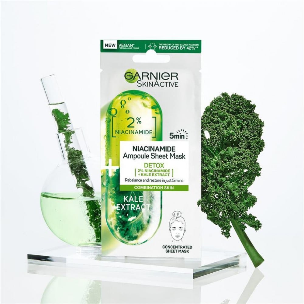 قناع الوجه الورقي من غارنييه بالنياسيناميد للبشرة الدهنية 15 جم