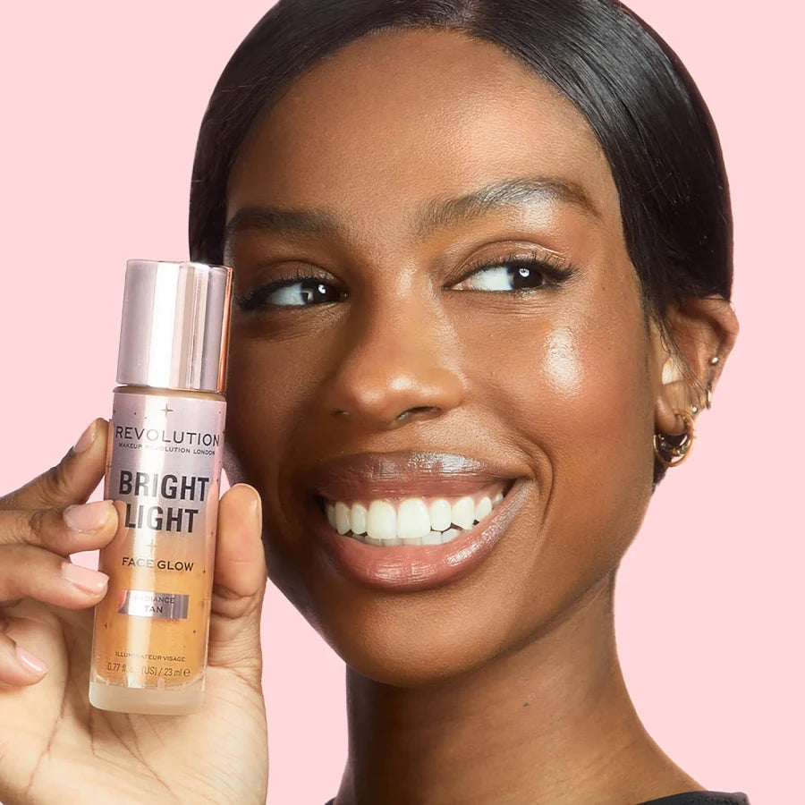 Revolution Bright Face Glow Foundation – Radiant Tan Dewy Finish