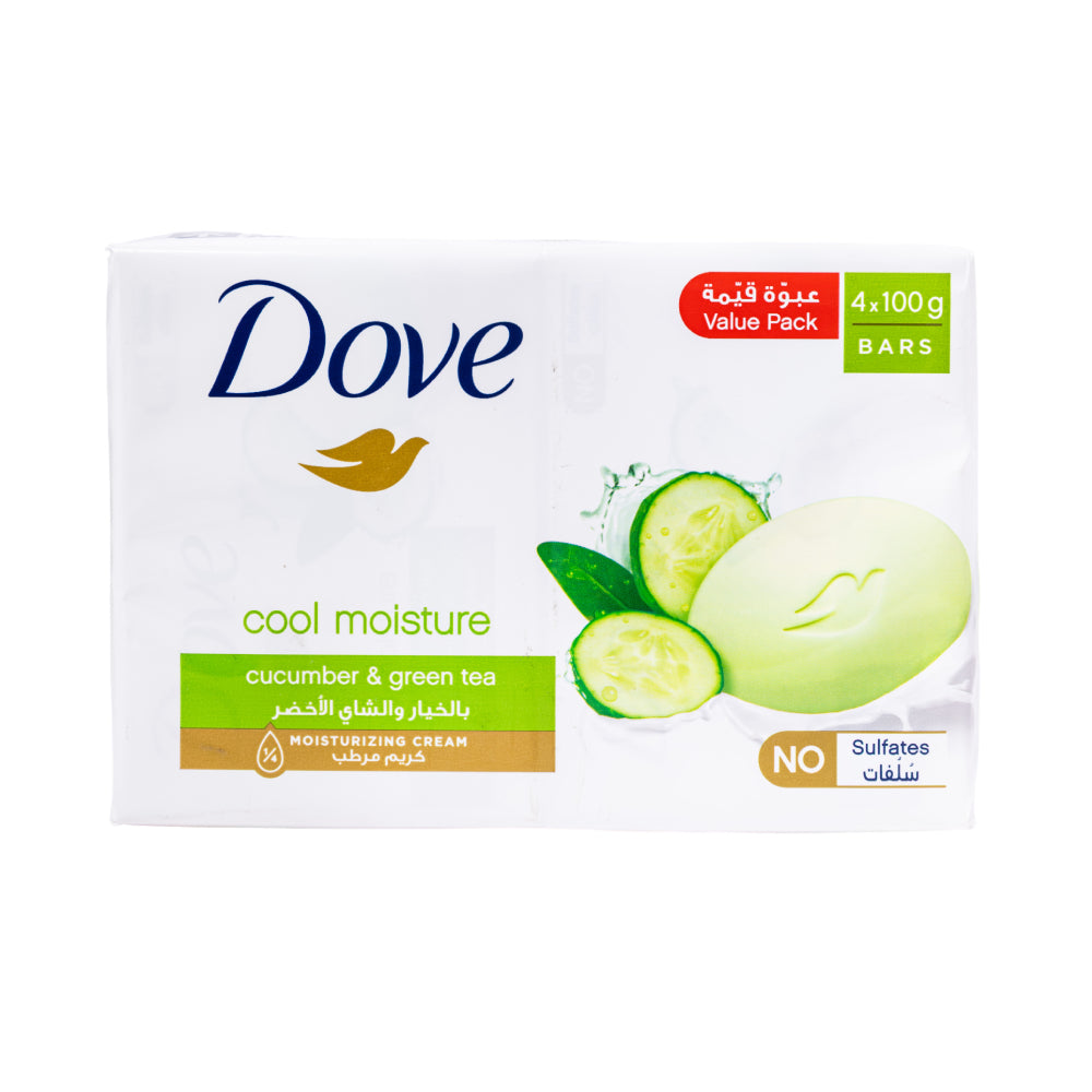 Dove Bar Soap Beauty Cream Cucumber & Green Tea 4 x 100 g