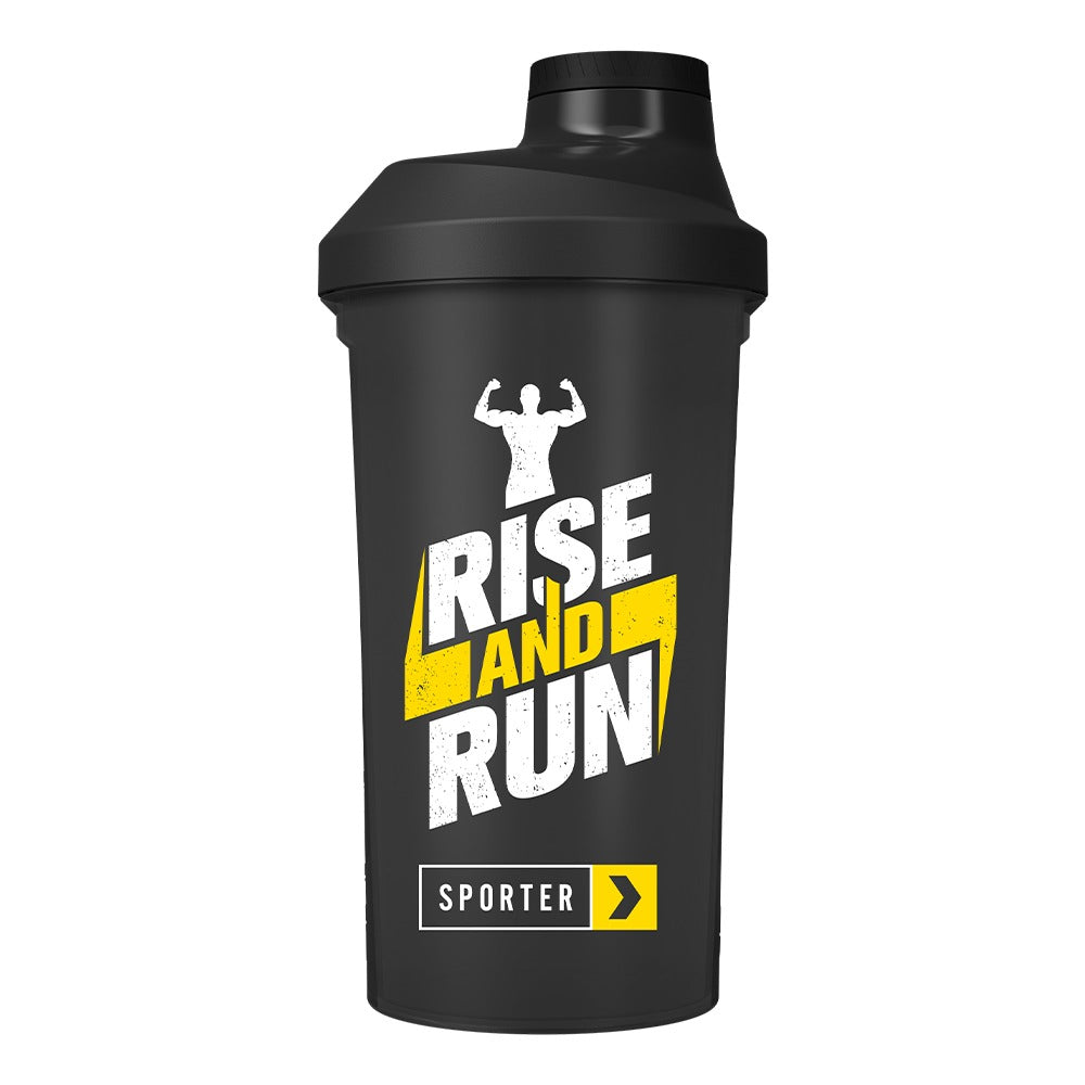 Sporter - Rise and Run Shaker - Black - 600 ml 