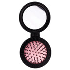 فرشاة شعر قابلة للطي برائحة الورد مع مرآة - أداة عناية شخصية محمولة للسفر