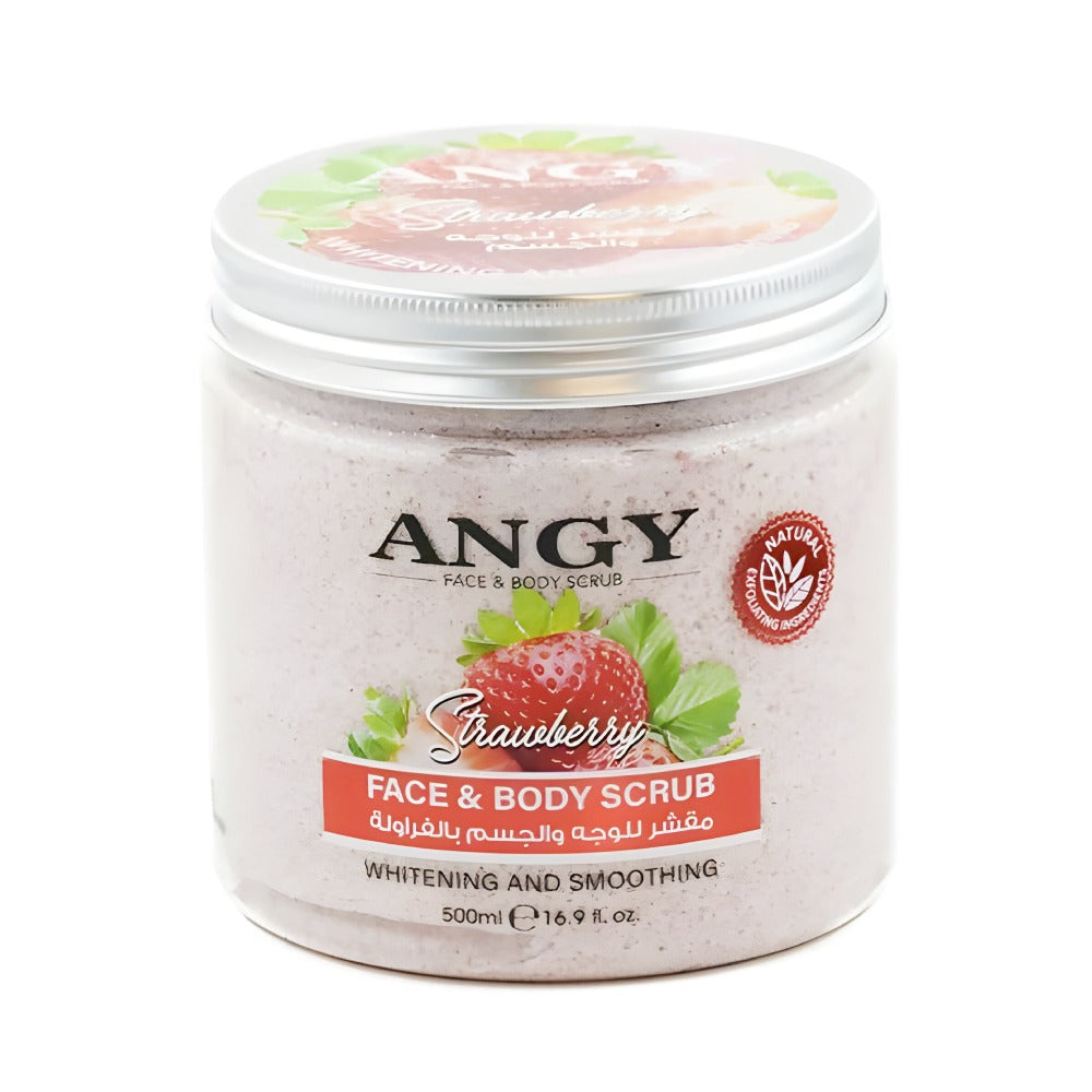 مقشر الوجه والجسم Angy 500 مل مع الفراولة