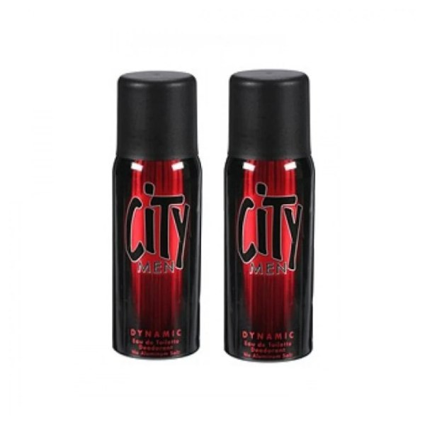 City men deodorant spray 150ml dynamic 1+1