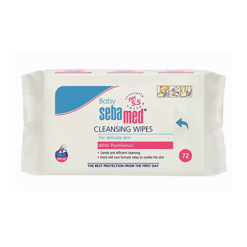 Sebamed Baby Cleansing Travel Wipes – pH 5.5 Gentle Formula – 72 Count