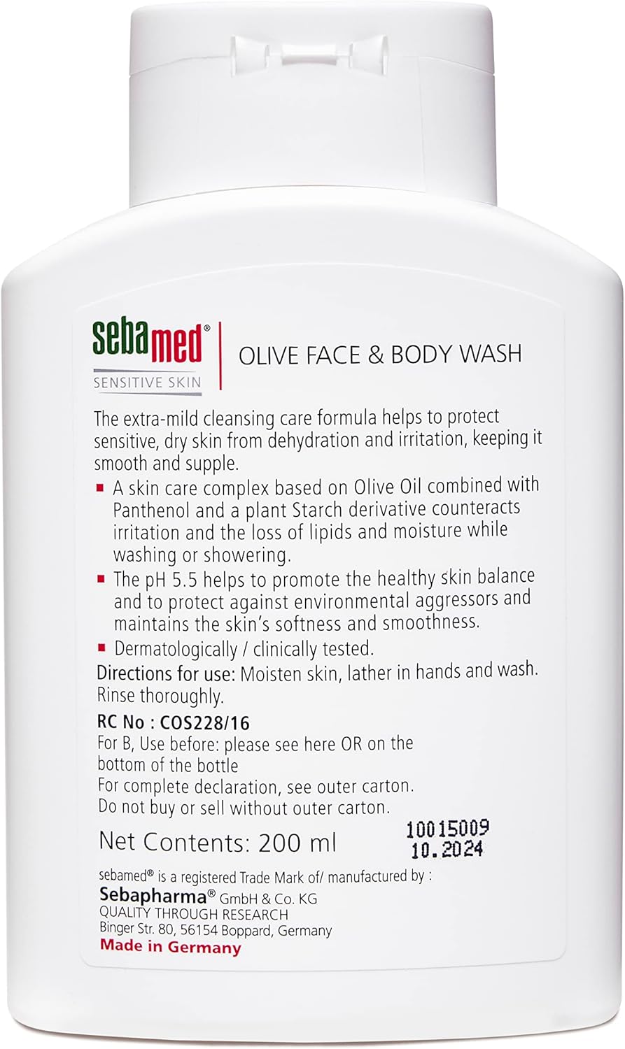 Sebamed Face and Body Wash – Soap-Free Cleanser with Olive Extract