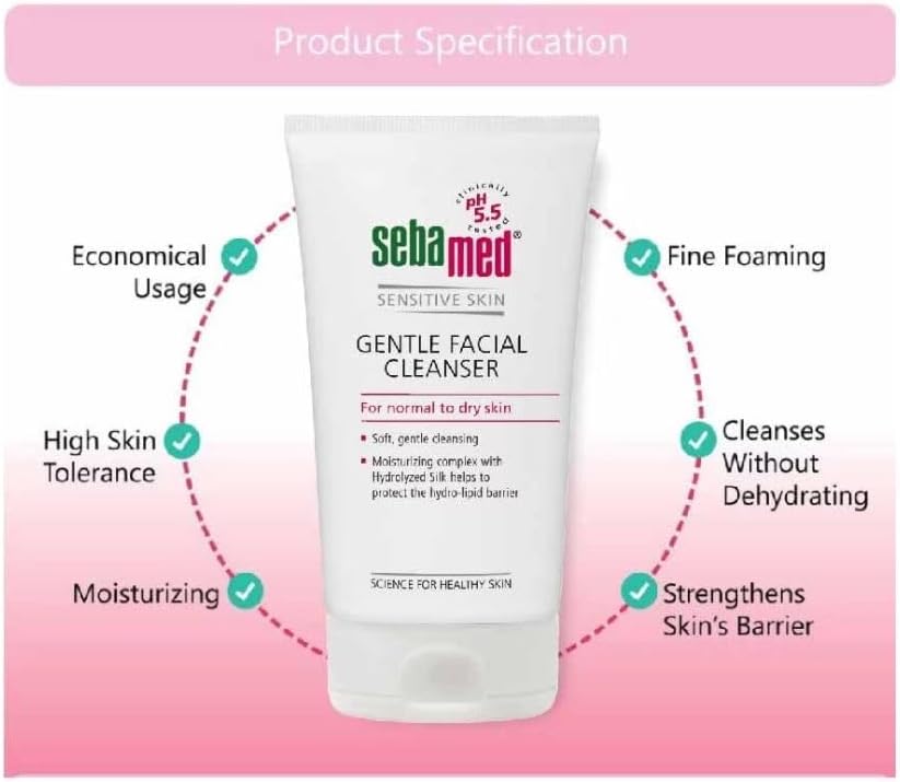 Sebamed Face Wash for Normal to Dry Skin – pH Balanced Gentle Cleanser