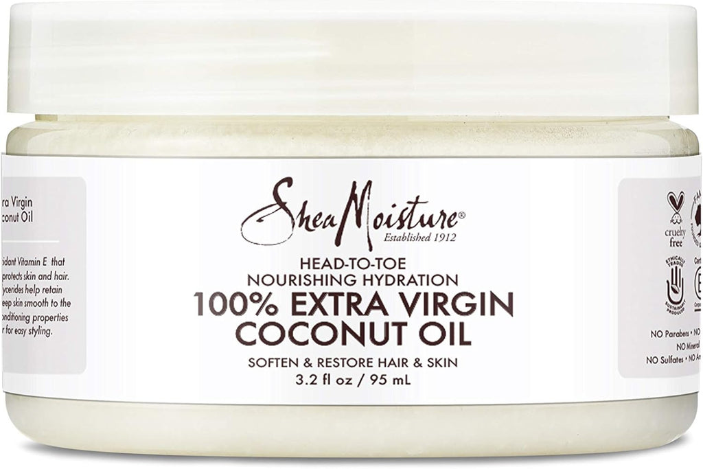 زيت جوز الهند البكر 100٪ من Shea Moisture - ترطيب من الرأس إلى أخمص القدمين 3.2 أونصة