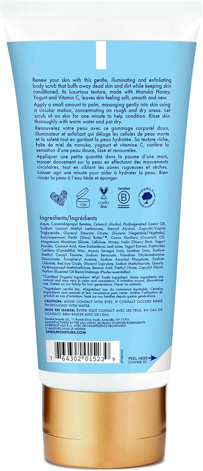 SheaMoisture Manuka Honey & Yogurt Body Scrub – Exfoliating Moisturizer
