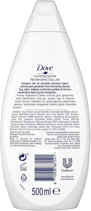 Dove Shower Gel Body Wash Lavender 500ml