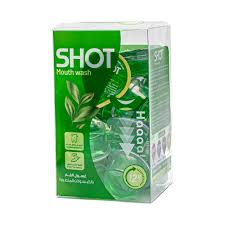 كبسولات SHOT غسول الفم بنكهة الشاي الأخضر - 20 قطعة 15 مل