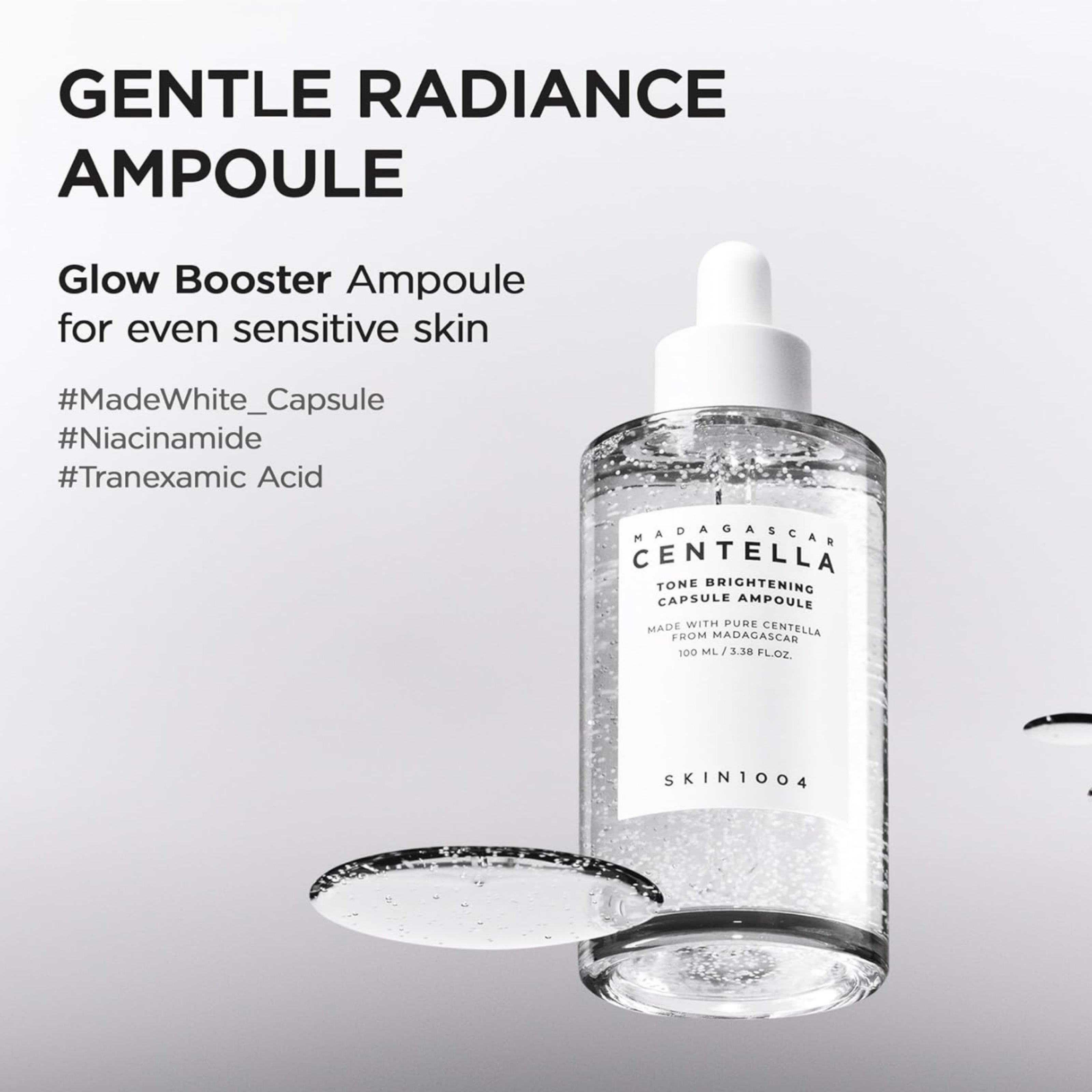 SKIN1004 أمبولات كبسولات تفتيح لون البشرة بخلاصة السنتيلا من مدغشقر - 100 مل