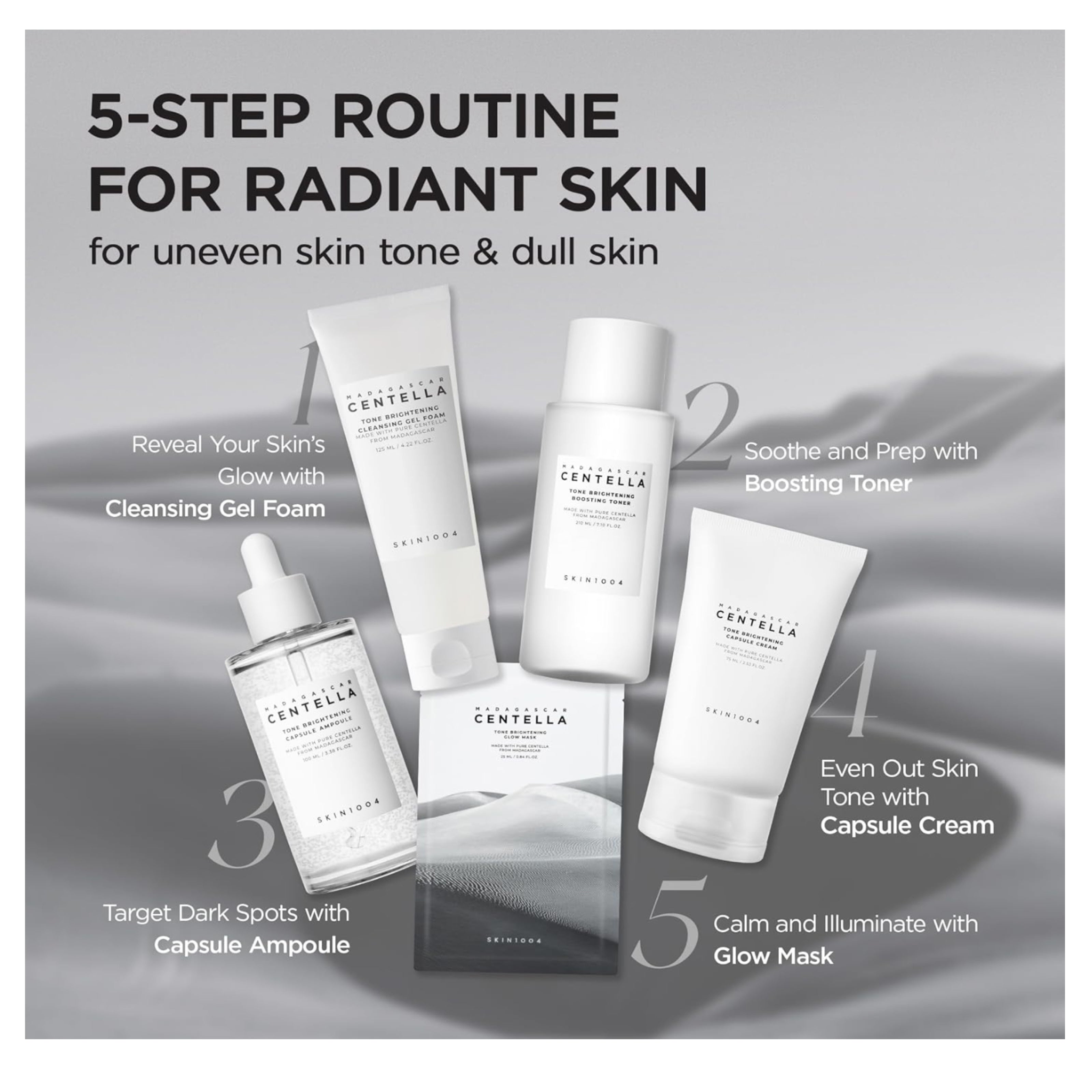 SKIN1004 أمبولات كبسولات تفتيح لون البشرة بخلاصة السنتيلا من مدغشقر - 100 مل