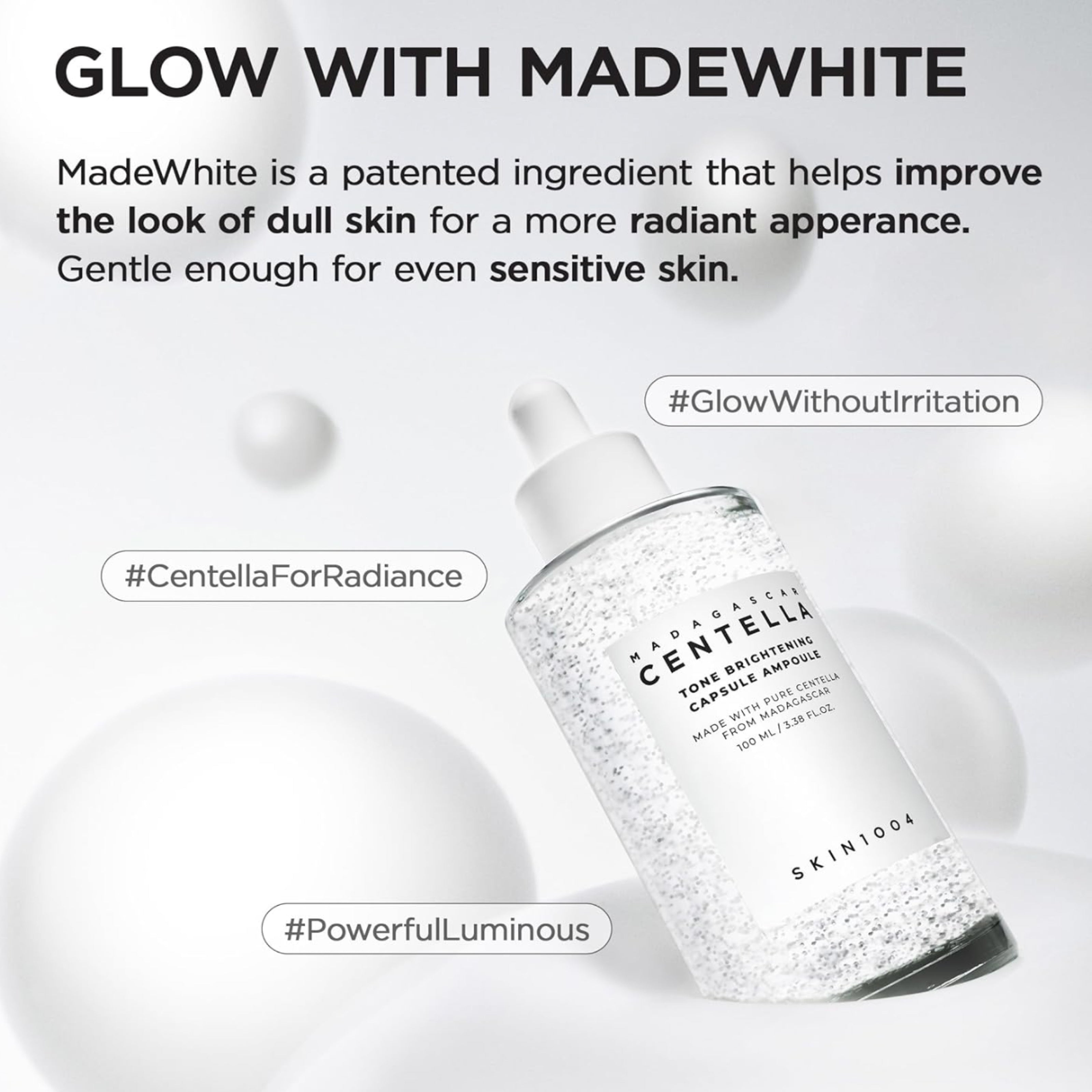 SKIN1004 أمبولات كبسولات تفتيح لون البشرة بخلاصة السنتيلا من مدغشقر - 100 مل