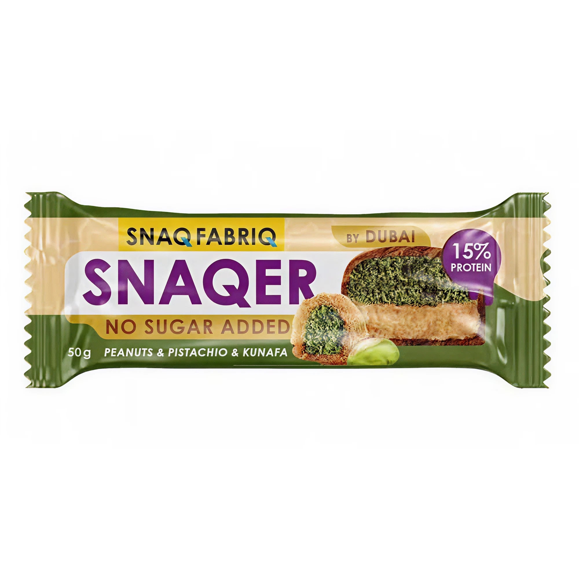 SNAQ FABRIQ Glazed Bar Peanut & Pistachio Kunafa 50g