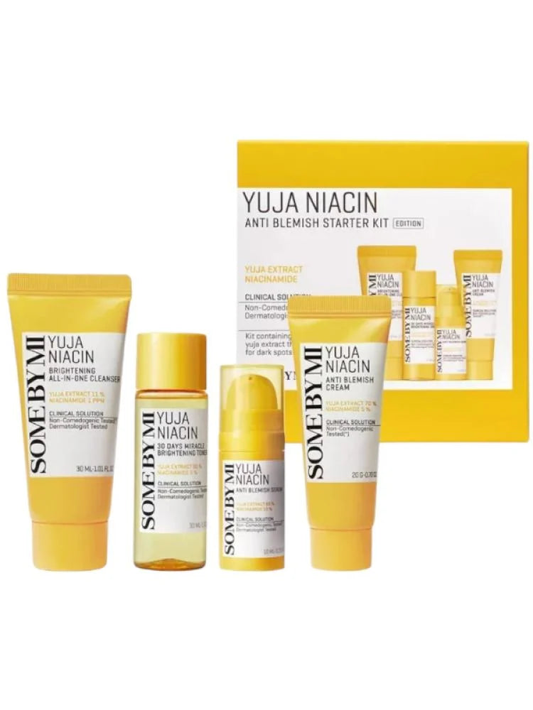 Some By Mi Skin Care Set Yuja Niacin Brightening Toner+Serum+Cleanser+Cream