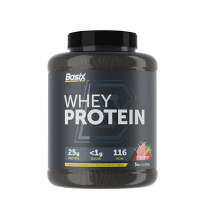 بروتين واي ماسل من باسيكس بنكهة الفراولة 5 باوند