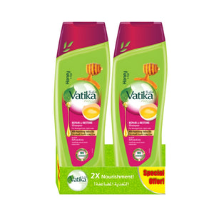 Vatika Hair Shampoo 350ml Repair And Maintain With Honey And Egg Twin Pack