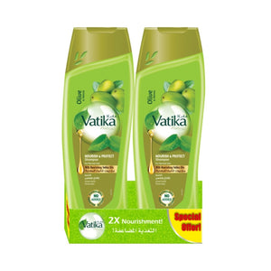 Vatika Hair Shampoo 350ml Nourish And Protect With Olive And Henna Twin Pack