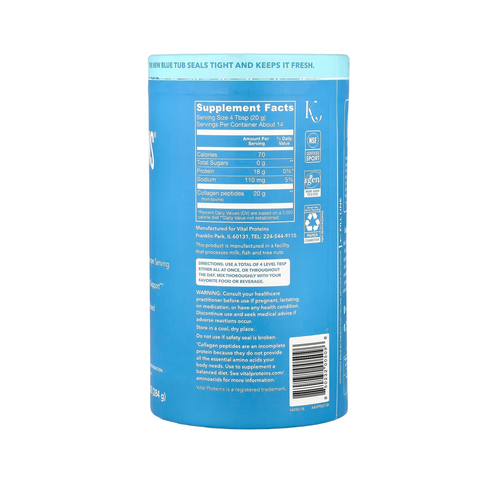 Vital Proteins مسحوق ببتيدات الكولاجين (بدون نكهة) - 284g