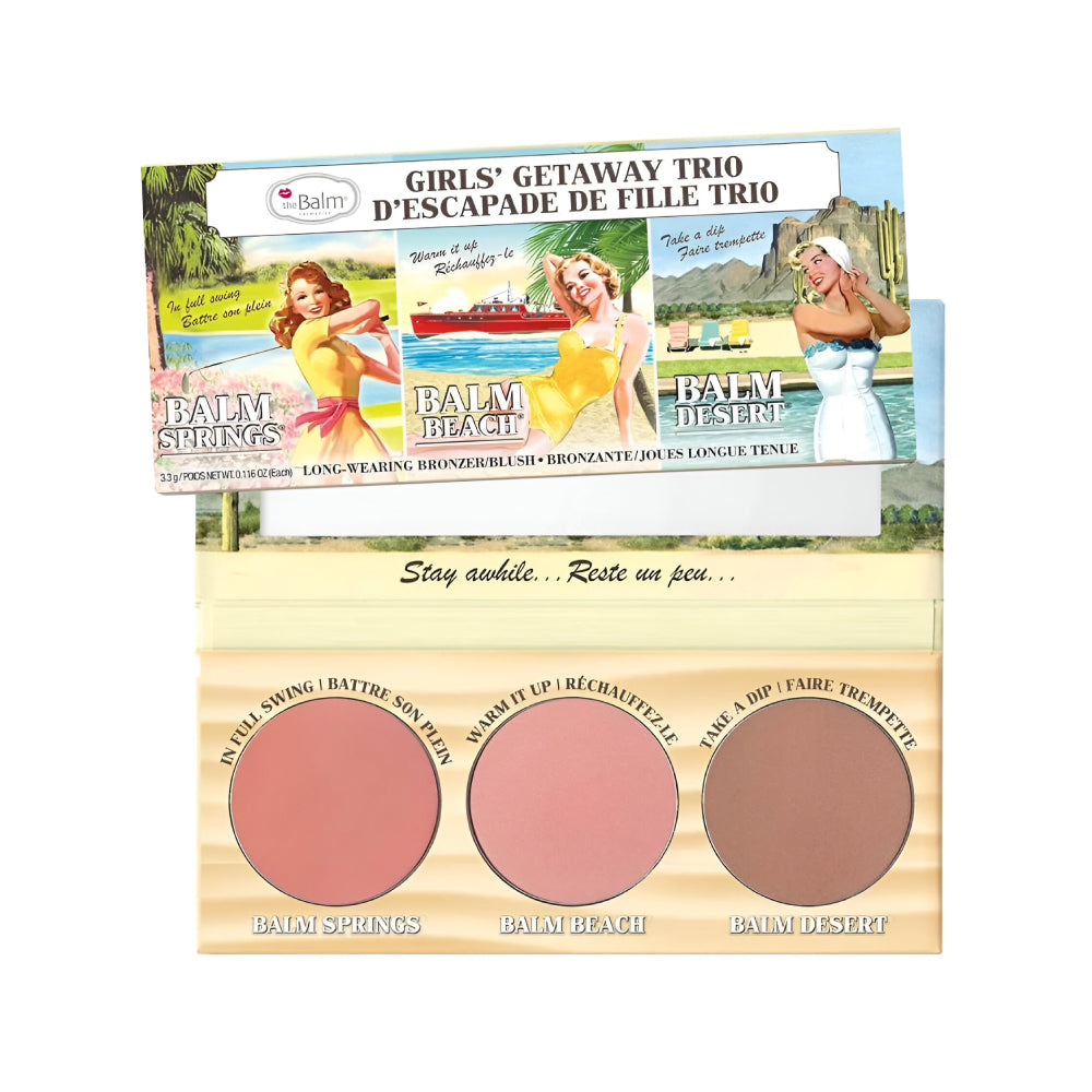 The balm pallete blush and bronzer girls get away trio