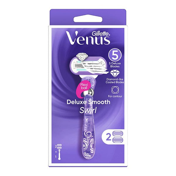 Gillette razor venus 5 deluxe smooth swirl +2 refill