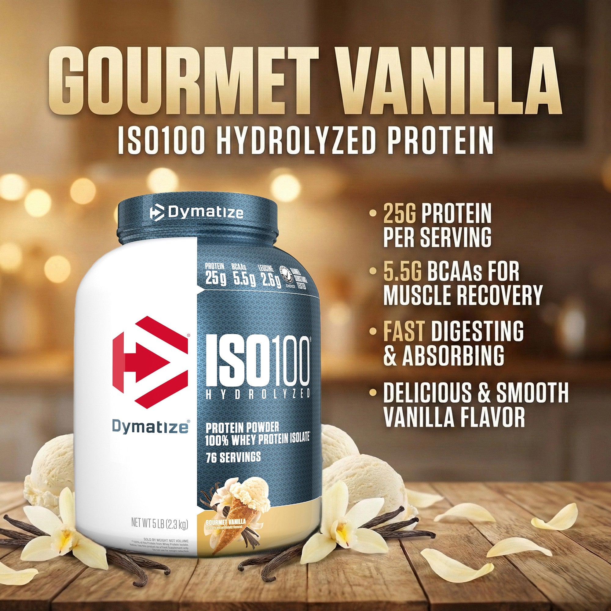 Dymatize ISO 100 - Gourmet Vanilla - 5 LB