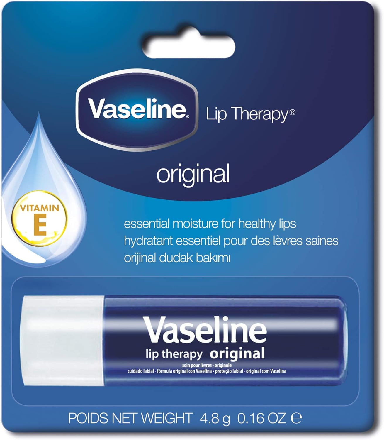 Vaseline Lip Therapy Original Lip Balm with Vitamin E and Beeswax - 4.8g