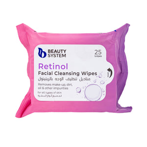Beauty System Wipes 25pc Facial Cleansing With Retinol
