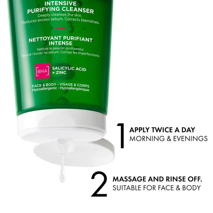 Vichy Normaderm Purifying Gel Wash – Salicylic Acid Cleanser for Acne